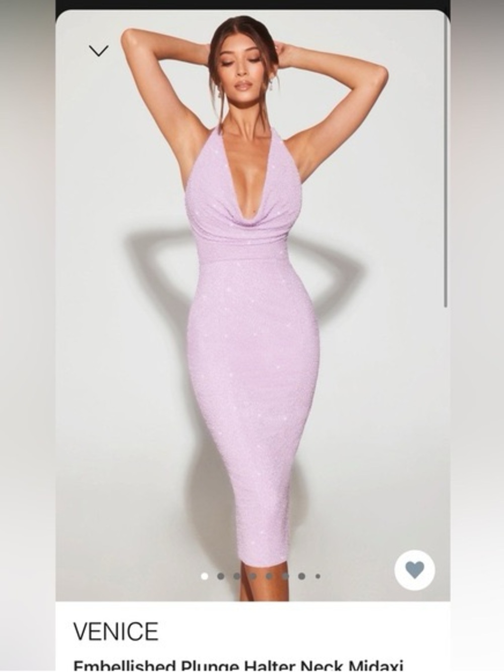 Oh Polly Venice embellished halter dress